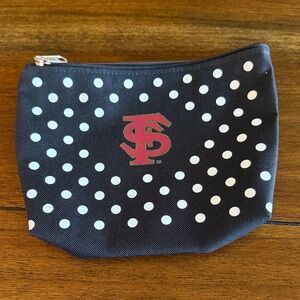 Florida State Polka Dot Makeup Pouch with Logo